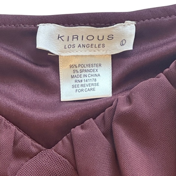 Kirious Lettuce Edge Sweetheart Neck Long Sleeve Top in Brown Women’s Large - Picture 3 of 3